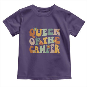 Camper Queen Toddler T Shirt Retro Groovy Funny Women Girls RV Camping Lovers TS10 Purple Print Your Wear