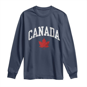 Canada Maple Leaf Long Sleeve Shirt Canadian Pride TS10 Navy Print Your Wear