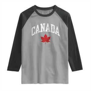 Canada Maple Leaf Raglan Shirt Canadian Pride TS10 Sport Gray Black Print Your Wear
