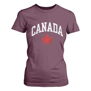 Canada Maple Leaf T Shirt For Women Canadian Pride TS10 Maroon Print Your Wear