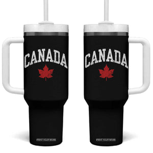 Canada Maple Leaf Tumbler With Handle Canadian Pride TS10 One Size: 40 oz Black Print Your Wear