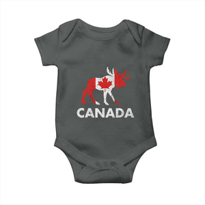 Canada Moose Maple Leaf Baby Onesie Canadian Pride TS10 Dark Heather Print Your Wear