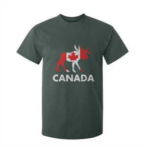 Canada Moose Maple Leaf T Shirt For Kid Canadian Pride TS10 Dark Forest Green Print Your Wear
