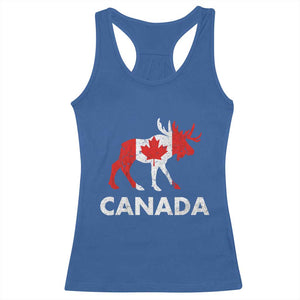Canada Moose Maple Leaf Racerback Tank Top Canadian Pride TS10 Royal Blue Print Your Wear