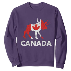 Canada Moose Maple Leaf Sweatshirt Canadian Pride TS10 Purple Print Your Wear