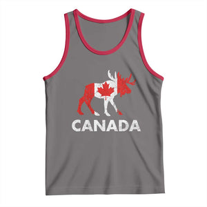 Canada Moose Maple Leaf Tank Top Canadian Pride TS10 Deep Heather Red Print Your Wear