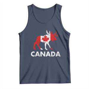 Canada Moose Maple Leaf Tank Top Canadian Pride TS10 Navy Print Your Wear