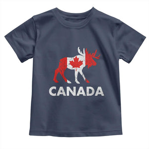 Canada Moose Maple Leaf Toddler T Shirt Canadian Pride TS10 Navy Print Your Wear