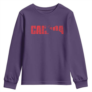 Canada Moose Youth Sweatshirt Canadian Pride TS10 Purple Print Your Wear