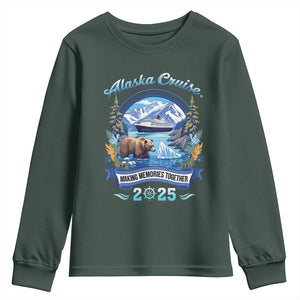 Alaska Cruising Youth Sweatshirt Alaskan Cruisin Together Matching Family Cruise TS10 Dark Forest Green Print Your Wear