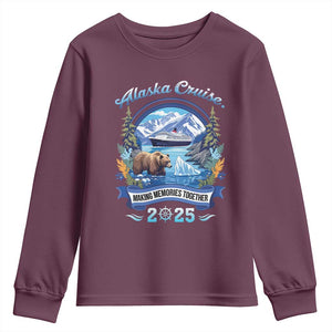 Alaska Cruising Youth Sweatshirt Alaskan Cruisin Together Matching Family Cruise TS10 Maroon Print Your Wear