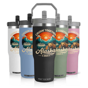 Alaska Cruise Flip Straw Tumbler Retro Alaskan Cruisin Together Matching Family Cruise TS10 Print Your Wear