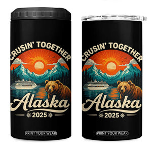 Alaska Cruise 4 in 1 Can Cooler Tumbler Retro Alaskan Cruisin Together Matching Family Cruise TS10 One Size: 16 oz Black Print Your Wear