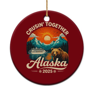 Alaska Cruise Ceramic Ornament Retro Alaskan Cruisin Together Matching Family Cruise TS10 1pc Red Print Your Wear