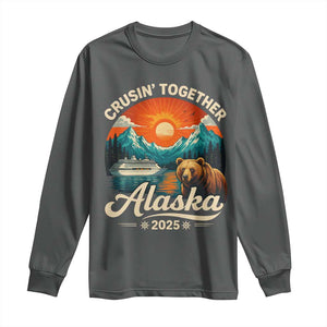 Alaska Cruise Long Sleeve Shirt Retro Alaskan Cruisin Together Matching Family Cruise TS10 Dark Heather Print Your Wear