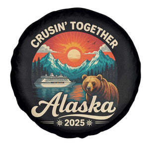 Alaska Cruise Spare Tire Cover Retro Alaskan Cruisin Together Matching Family Cruise TS10 Print Your Wear