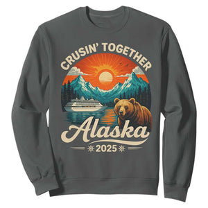 Alaska Cruise Sweatshirt Retro Alaskan Cruisin Together Matching Family Cruise TS10 Dark Heather Print Your Wear