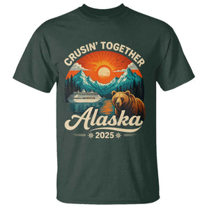 Alaska Cruise T Shirt Retro Alaskan Cruisin Together Matching Family Cruise TS10 Dark Forest Green Print Your Wear