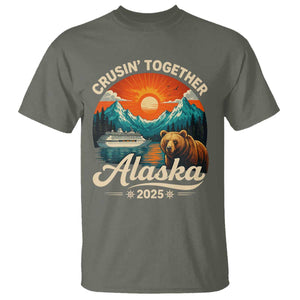 Alaska Cruise T Shirt Retro Alaskan Cruisin Together Matching Family Cruise TS10 Military Green Print Your Wear