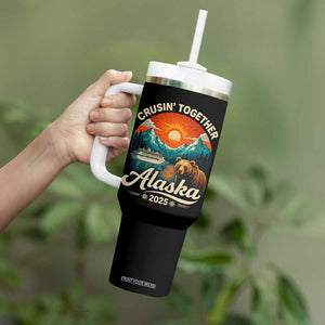 Alaska Cruise Tumbler With Handle Retro Alaskan Cruisin Together Matching Family Cruise TS10 Print Your Wear