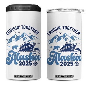 Alaska Cruise 4 in 1 Can Cooler Tumbler Cruisin Together Matching Family Cruise 2025 TS10 One Size: 16 oz White Print Your Wear