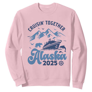 Alaska Cruise Sweatshirt Cruisin Together Matching Family Cruise 2025 TS10 Light Pink Print Your Wear