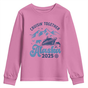 Alaska Cruise Youth Sweatshirt Cruisin Together Matching Family Cruise 2025 TS10 Azalea Print Your Wear
