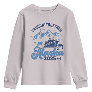Alaska Cruise Youth Sweatshirt Cruisin Together Matching Family Cruise 2025 TS10 Ice Gray Print Your Wear