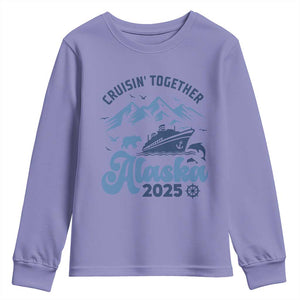 Alaska Cruise Youth Sweatshirt Cruisin Together Matching Family Cruise 2025 TS10 Violet Print Your Wear