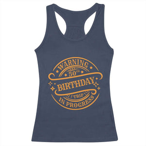 50th Birthday Trip Racerback Tank Top Retro Funny Milestone Vacation TS10 Navy Print Your Wear