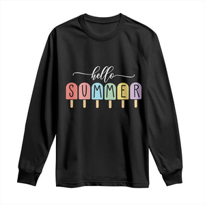 Hello Summer Vacation Ice Cream Popsicle Ice Lolly Long Sleeve Shirt TS10 Black Print Your Wear