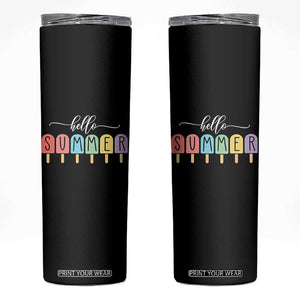 Hello Summer Vacation Ice Cream Popsicle Ice Lolly Skinny Tumbler TS10 Black Print Your Wear