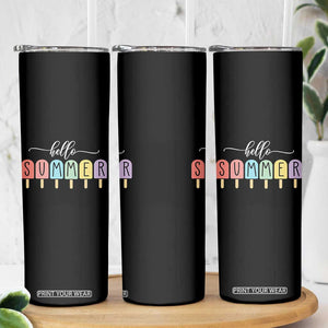 Hello Summer Vacation Ice Cream Popsicle Ice Lolly Skinny Tumbler TS10 Print Your Wear