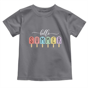 Hello Summer Vacation Ice Cream Popsicle Ice Lolly Toddler T Shirt TS10 Charcoal Print Your Wear