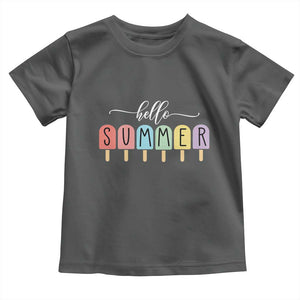 Hello Summer Vacation Ice Cream Popsicle Ice Lolly Toddler T Shirt TS10 Dark Heather Print Your Wear