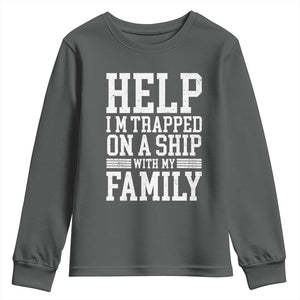Funny Family Cruise Youth Sweatshirt Vacation Trip Matching Cruise Ship TS10 Dark Heather Print Your Wear