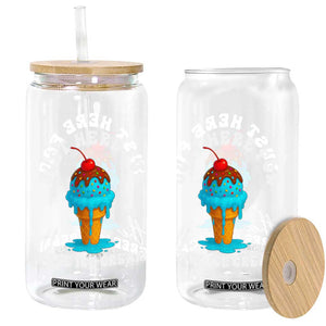 I'm Just Here For The Free Ice Cream Glass Can Funny Cruise Summer Vacation TS10 Print Your Wear