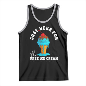 I'm Just Here For The Free Ice Cream Tank Top Funny Cruise Summer Vacation TS10 Black Athletic Heather Print Your Wear