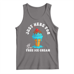I'm Just Here For The Free Ice Cream Tank Top Funny Cruise Summer Vacation TS10 Deep Heather Print Your Wear