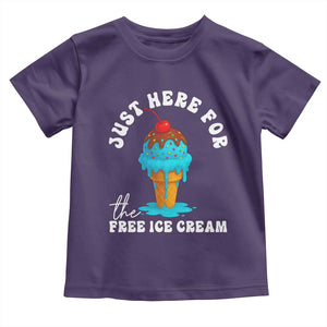 I'm Just Here For The Free Ice Cream Toddler T Shirt Funny Cruise Summer Vacation TS10 Purple Print Your Wear