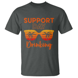 Funny Drinking T Shirt Support Day Drinking Summer Beach Vacation TS10 Dark Heather Print Your Wear
