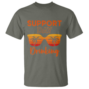 Funny Drinking T Shirt Support Day Drinking Summer Beach Vacation TS10 Military Green Print Your Wear