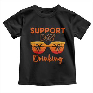 Funny Drinking Toddler T Shirt Support Day Drinking Summer Beach Vacation TS10 Black Print Your Wear