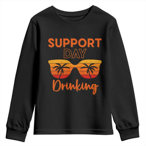 Funny Drinking Youth Sweatshirt Support Day Drinking Summer Beach Vacation TS10 Black Print Your Wear