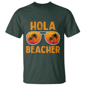 Hola Beaches T Shirt Funny Beach Vacation Summer TS10 Dark Forest Green Print Your Wear