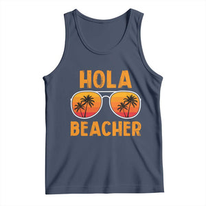 Hola Beaches Tank Top Funny Beach Vacation Summer TS10 Navy Print Your Wear