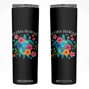 Aloha Hawaii Skinny Tumbler Sea Turtle Summer Hawaiian Island TS10 Black Print Your Wear