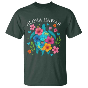 Aloha Hawaii T Shirt Sea Turtle Summer Hawaiian Island TS10 Dark Forest Green Print Your Wear