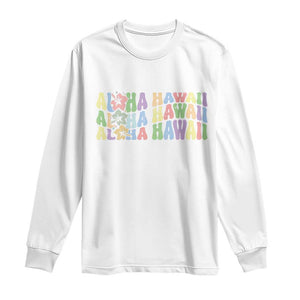 Aloha Hawaii Long Sleeve Shirt Flower Summer Hawaiian Island TS10 White Print Your Wear