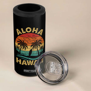 Aloha Hawaii 4 in 1 Can Cooler Tumbler Retro Hawaiian Island Palm Beach Surfboard Surf TS10 Print Your Wear